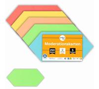 perfect line Lot de 250 cartes de modération (24 x 10,5 cm), couleurs intenses, carton recyclé, extra solides, fabriquées en Allemagne (hombus/double flèche)