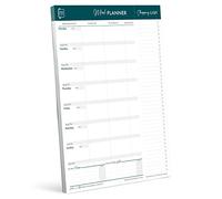 Perfect Planner Company - Bloc de Planification de Repas Hebdo Magnétique - A4 Détachable - Liste de Courses Perforée - Suivi des Calories et Date d'Expiration - Bleu Sarcelle, Portrait, 50 Pages