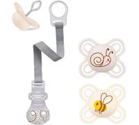 Perfect Start Lot De 2 Mini Tétines De 0 À 2 Mois,Spécialement Conçues Pour Les Nouveau-Nés,Adaptées À L'allaitement,Respectueuses Des Dents,Extra Légères,Avec Boîte À Tétine