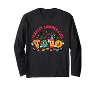 Perfect Summer Club Retro Cartoon Pizza Earth Vibe Manche Longue