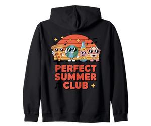 Perfect Summer Club Retro Cartoon Pizza Earth Vibe Sweat à Capuche