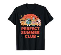 Perfect Summer Club Retro Cartoon Pizza Earth Vibe T-Shirt