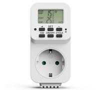 Perfect Thermostat à prise, régulateur de température 230 V, thermostat à prise, interrupteur de température pour chauffage, refroidissement, serre, terrarium, blanc