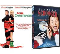 Perfect Treat Christmas 2-Movie Holiday DVD Four Christmases + Scrooged Fun Double Feature Bundle Modern Carol Bill