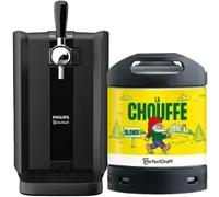 PerfectDraft Black - Pack Tireuse À Bière + 1 Fût Chouffe 6L - Machine Pression À Domicile - Refroidissement À 3°C - 30 Jours Fraîcheur - Écran LED Température - Idée Cadeau Amateur Bière