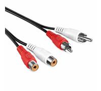 PerfectHD Câble d'extension RCA 5 m | Câble audio stéréo | 2 x mâle vers 2 x femelle | Câble de raccordement RCA RCA Rallonge femelle