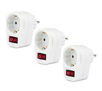 PerfectHD Schutzkontaktsteckdose - schaltbare Steckdose - Stecker schaltbar - Sicherheitsschalter - beleuchteter Schalter - 3er-Set