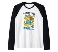 Perfection Crocodile Fitness drôle Art rétro Manche Raglan