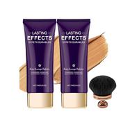 Perfector 2025 Lot de 2 pinceaux de maquillage pour le corps - Naturel et marron - 2025 - Avec pinceau de maquillage pour le corps - Couverture de tatouage imperméable - Pour couvrir les cicatrices
