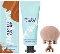 Perfector De Couverture Du Corps,Avec Brosse,Super Cream All Over Complexion Perfector,Fond De Teint Corps Crème CC Longue Durée,Maquillage De Tatouage,Encre Imperméable Pour La Peau (Tan)