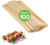Perfectware Brochettes Kabob en bois naturel pour barbecue, amuse-bouches, fruits, cocktails, fruits de mer 25,4 cm x 27,9 cm Pointe pointue