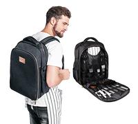 PERFEHAIR Barber Sac à Dos pour Tondeuse à Cheveux et Accessoires - Sac de Voyage pour coiffeurs, coiffeurs, esthéticiens - Organiseur Noir avec Mallette à Outils - Gardez Vos Outils en sécurité et