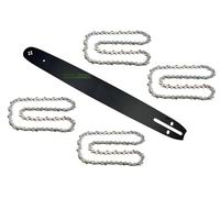 perfektGarten Guide 45 cm 1,5 0,325'' 72 TG + 4 Chaînes de Tronçonneuse, Guide de Chaîne Tronçonneuse compatibles avec Scheppach BKS5300S (BKS 5300 S)