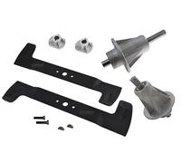 perfektGarten Lame de tondeuse à gazon 122 cm + support de lame compatible avec Alpina Brill Castel Garden Iseki Stiga Solo Sabo