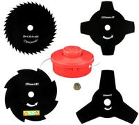 perfektGarten Lot de 4 lames et bobines de fil compatibles avec débroussailleuse Matrix BMS 900-4 Nemaxx MT52 22 vidaXL 141003