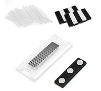 PERFETSELL 10 PCS Badges Nominatifs Magnétiques, Badge Nom Magnétique Badges Magnétiques Adhésifs Badge en Acrylique avec Aimant à 3 Points Porte-noms Magnétique pour Porte-badge, Étiquetage, Noir