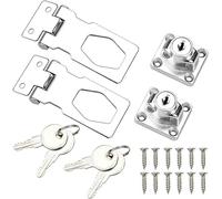 PERFETSELL 2Pcs Cadenas Moraillon Inox Verrou a Clé Serrure Cadenas Utilitaire 2,5 Pouces Pour Casier Tiroir Armoire Penderie Boîte Conteneurs de Stockage Portes Remise Portes de Garage