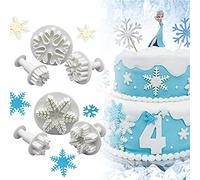 PERFETSELL 6PCS Emporte-pièces en Forme de Flocon de Neige, Emporte Pièces en Plastique de Neige Outil de Décoration de Gâteau Emporte-pièces Moule Flacon de Neige pour Décoration de Gâteau, 3 Tailles