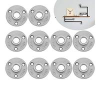 PERFETSELL Lot de 10 brides filetées 1/2" - Brides filetées en métal - Avec 3 trous - Pour tuyau, robinet, étagère murale, sol - Meubles tubulaires - Montage mural