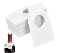PERFETSELL Lot de 100 étiquettes vierges réutilisables en PVC pour bouteille de vin pour rangement dans une cave à vin, blanc