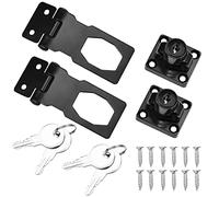 PERFETSELL Lot de 2 bloqueurs de sécurité verrouillables avec serrure - Pour portes d'entrée, porte de garage, caisse en bois, fenêtre, armoires (noir)