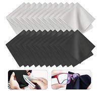 PERFETSELL Lot de 20 Chiffons de Nettoyage en Microfibre pour Lunettes 14 x 17,3 cm - Non Pelucheux - pour Nettoyer Les Lunettes, écrans LCD, objectifs, Appareil Photo, téléphone Portable