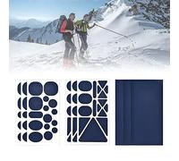 PERFETSELL Lot de 9 Patchs de Réparation en Nylon Autocollants de différentes tailles et formes pour doudounes, tente, vêtements, sacs, vêtements d'extérieur (bleu foncé)