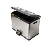 Perfetto 0468B Poubelle pour tri sélectif en inox 3 x 12 l