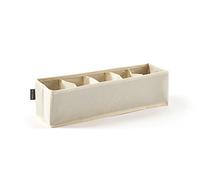 Perfetto Più Easybox Organiseur de tiroir avec 5 Compartiments TNT, Tissu, Couleur écru, 12 x 40 x 11 cm