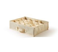 Perfetto Più Tiroir de Rangement et d'organisation avec 16 Compartiments TNT, Tissu, écru, 35 x 28 x 9 cm