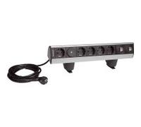 Perfil sobremesa movil 1+4 Schuko+2 RJ45