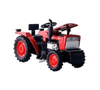 perfk 1:32 Farmer Tractor Model Toys Farmer Tractor and Trailer Toy Son et Lumière Tracteur à Tête Carrée pour Cadeau d'Anniversaire d'Enfant, Rouge