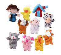 perfk 10 Pièces Marionnettes à Doigts Animaux de Ferme Old pour Enfant Jouet