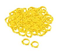 perfk 100 Pièces Anneaux de Pied, Bagues 28mm de Volaille, Marqueurs pour Poulet Oie Canard de Numéro 001, Jaune