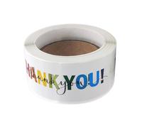 perfk 120 autocollants décoratifs rectangulaires « Merci » polyvalents pour enveloppes, idéaux pour les petites entreprises, les boîtes de mariage et les