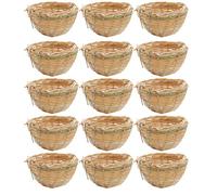 15 Pièces Nids Casseroles en Osier De Literie Repos Grotte pour Petits Oiseaux
