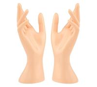 perfk 2 Pcs PréSentoirs à Bijoux, Support D'Affichage De Bijoux De Main, Mannequin Main Bijoux PréSentoir Porte-Anneau Collier Tour Pour Bracelet DéCor à La Maison Comptoir Magasins - Beige