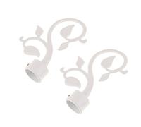 perfk 2 Pièces Tringle à Rideau de Fenêtre Pôle de Draperie Têtes Décoratives Capuchon 28mm Diamètre Intérieur - Blanc, Feuille