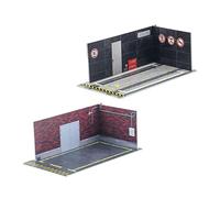 perfk 2x 1/24 Modèle de Voiture Diorama Parking Paysage Espace de Stationnement Facile à Assembler