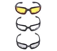 perfk 3 Paires De Lunettes D'équitation Moto Anti-Vent Rembourrées Confortables