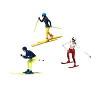 perfk 3 Pièces Peintes à la Main Échelle Ho 1/87 Mini Figurine de Ski Scènes de Personnes Minuscules Diorama Accessoires de Route Projets de Bricolage, c
