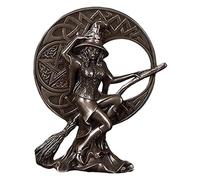 perfk 3D Art Sorcière Pentacle Statue Sorcellerie Figurines Femmes Pentacle Sculptures Décoratives pour Hôtel Bar Table Décor Rétro Statue - 13x5x16cm