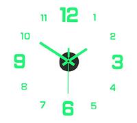 perfk 3D Pendules Murales, Horloge Murale Lumineuse, Autocollants D'horloge Murale sans Cadre Lumineux Modernes avec Chiffres Horloge Murale Acrylique Silencieux Décoratif pour Salon Décoration