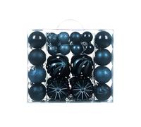 perfk 48 Boules de Noël à Suspendre pour Sapin de Noël, pour fiançailles, événements spéciaux, fêtes en Plein air, Bleu Marine