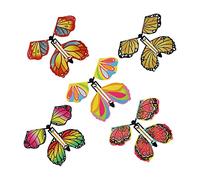 perfk 5 Pcs Papillon Volant Wind up Papillon Jouets Nouveauté Bande de Caoutchouc Alimenté Jouet pour Cartes de Voeux de Noël Remplisseurs, Stylee