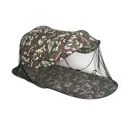 perfk Abri Solaire Portable Tente de Plage Tente de Camping Auvent Pliable en Polyester et Maille avec Armature en Fibre de Verre pour Anti-éblouissement et