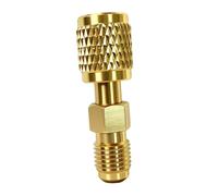 perfk Adaptateur en Laiton pour fluides frigorigènes, avec poignée antidérapante. Accessoires Robustes. Filetage inversé 1/4" Femelle vers 1/4"
