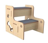 perfk Animaux de Compagnie en Bois pour Animaux de Compagnie Pas de Glissement Doux, léger, échelle de Chien pour canapé pour Chatons Petits Animaux Plus, 2 Couches
