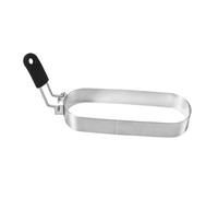 perfk Anneau à œufs pour plaque de cuisson, crêpes, avec poignée, pour crumpet, gadget de cuisine pour petit-déjeuner, camping, café, hamburger, intérieur, 15 Cm X 6.5 Cm Noir