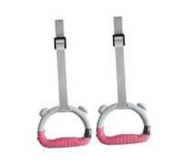 perfk Anneaux de Gymnastique, Anneaux de Traction, Usage Domestique, antidérapants, équipement de Fitness, intérieur, étirements, Sangle réglable, Gris Rose 1m